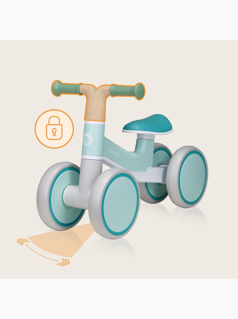 Bicicleta de equilibrio LIONELO Villy - Bicicleta infantil - 4 ruedas - Suspensión delantera - Asien Azul turquesa - Kiabi