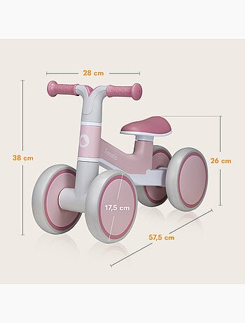 Bicicleta de equilibrio LIONELO Villy - Bicicleta infantil - 4 ruedas - Suspensión delantera - Asien