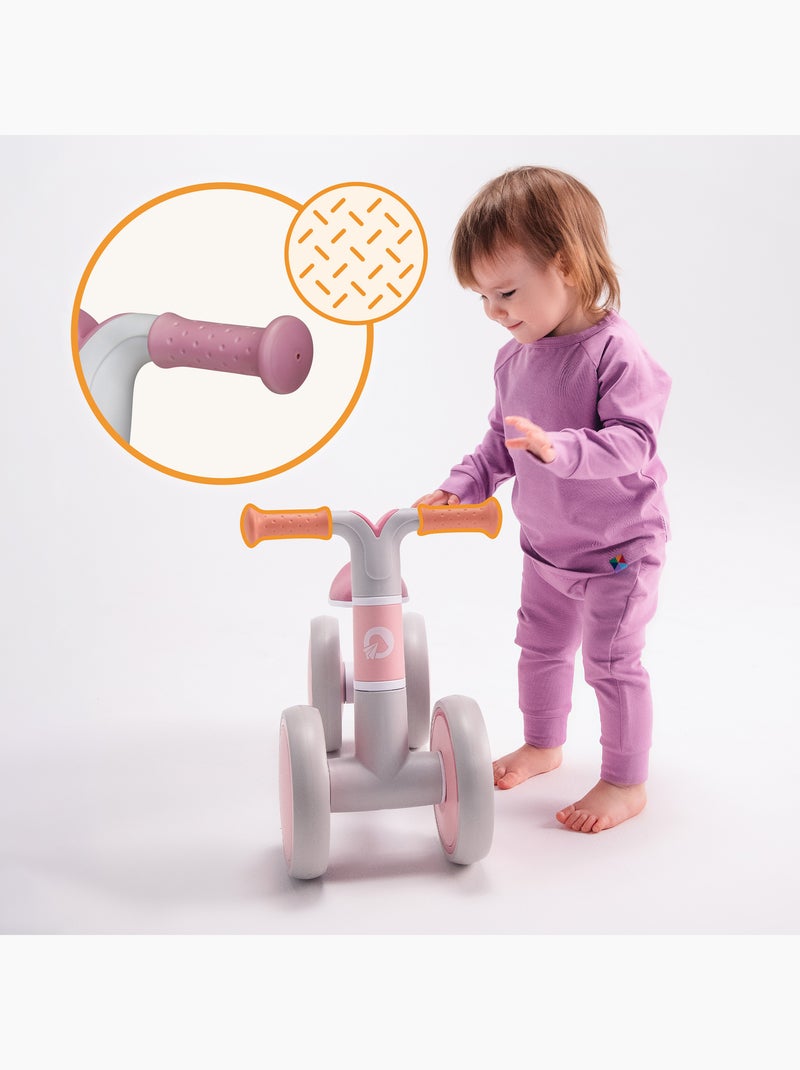 Bicicleta de equilibrio LIONELO Villy - Bicicleta infantil - 4 ruedas - Suspensión delantera - Asien Blanco Rosa Gris - Kiabi