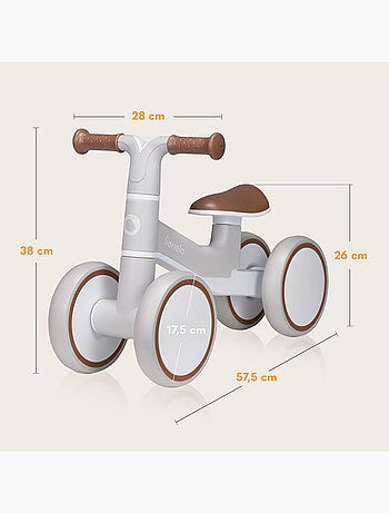 Bicicleta de equilibrio LIONELO Villy - Bicicleta infantil - 4 ruedas - Suspensión delantera - Asien