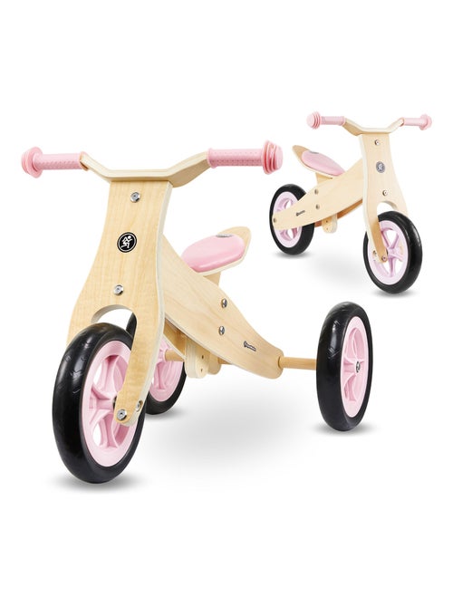 Bicicleta evolutiva 2 en 1 percy madera sin pedales triciclo y bici de equilibrio - Kiabi Bicicleta evolutiva 2 en 1 percy madera sin pedales triciclo y bici de equilibrio - Kiabi