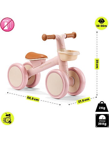 Bicicleta sin pedales infantil de 4 ruedas con cesta TOBI MINI HyperMotion