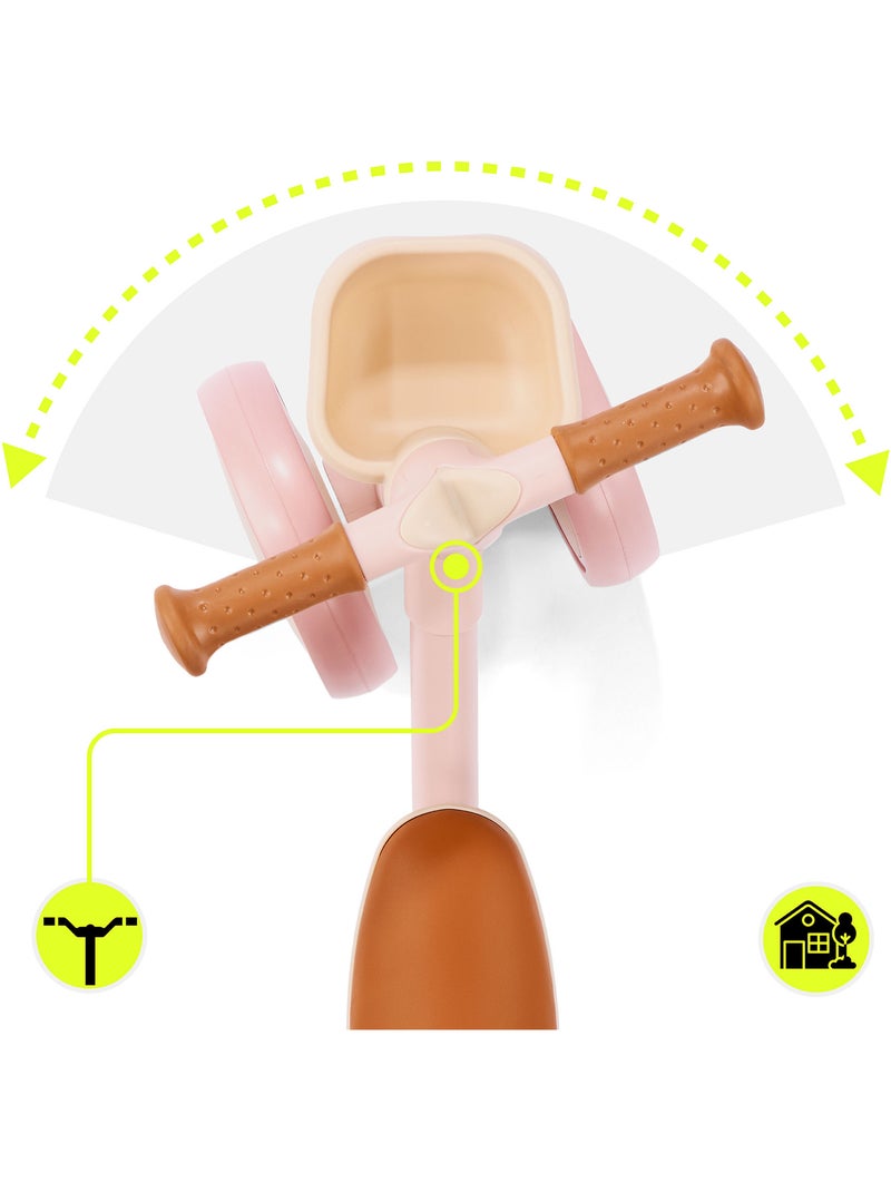 Bicicleta sin pedales infantil de 4 ruedas con cesta TOBI MINI HyperMotion Rosa - Kiabi