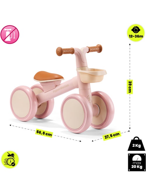 Bicicleta sin pedales infantil de 4 ruedas con cesta TOBI MINI HyperMotion - Kiabi Bicicleta sin pedales infantil de 4 ruedas con cesta TOBI MINI HyperMotion - Kiabi