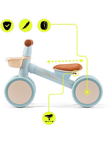 Bicicleta sin pedales infantil de 4 ruedas con cesta TOBI MINI HyperMotion