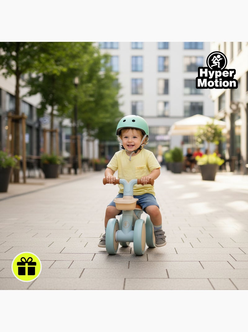Bicicleta sin pedales infantil de 4 ruedas TOBI MINI HyperMotion con cesta Azul - Kiabi