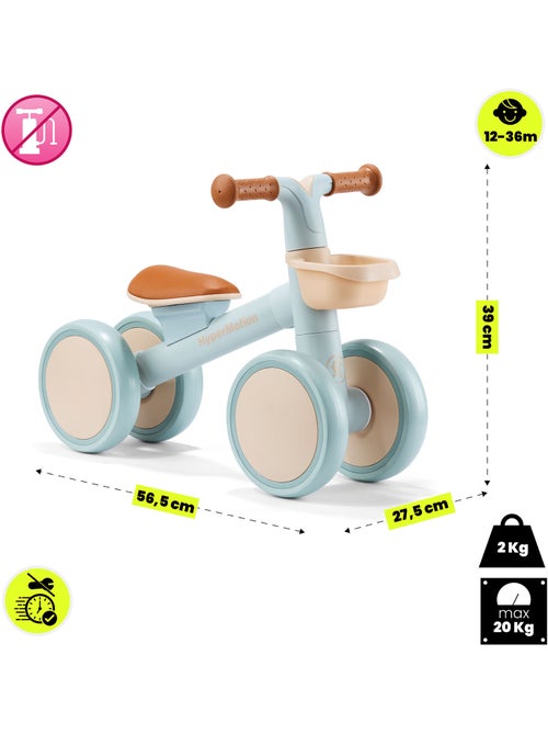Bicicleta sin pedales infantil de 4 ruedas TOBI MINI HyperMotion con cesta - Kiabi Bicicleta sin pedales infantil de 4 ruedas TOBI MINI HyperMotion con cesta - Kiabi