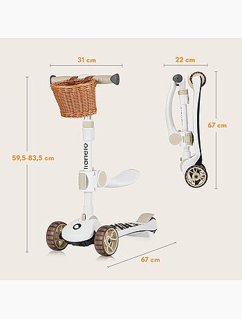 Bicicleta/patinete de equilibrio LIONELO Franky - Ruedas iluminadas - Hasta 50 kg - Cesta