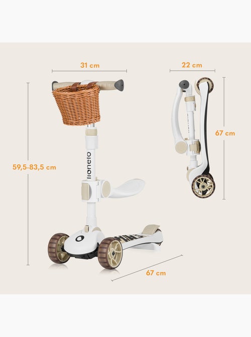 Bicicleta/patinete de equilibrio LIONELO Franky - Ruedas iluminadas - Hasta 50 kg - Cesta - Kiabi