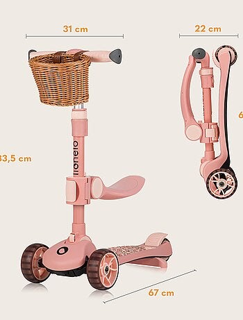 Bicicleta/patinete de equilibrio LIONELO Franky - Ruedas iluminadas - Hasta 50 kg - Cesta