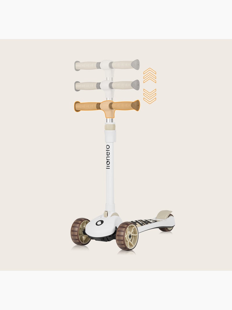 Bicicleta/patinete de equilibrio LIONELO Franky y casco - Ruedas iluminadas - Hasta 50 kg - Cesta Beige - Kiabi