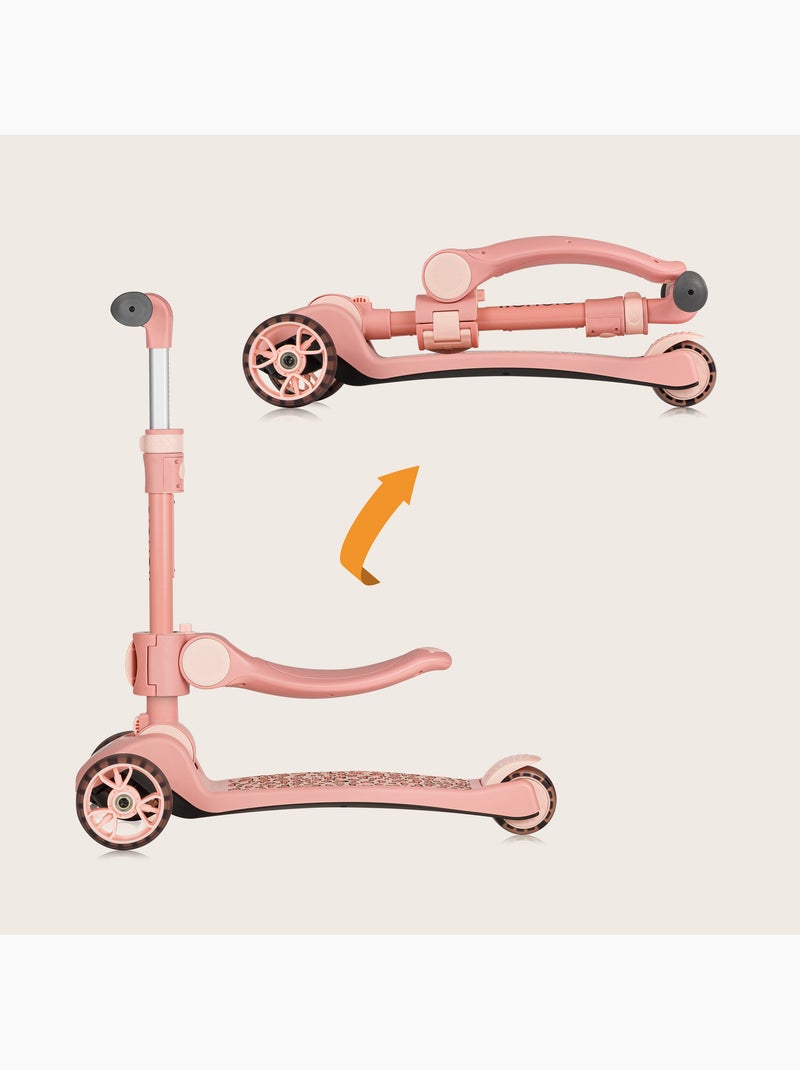 Bicicleta/patinete de equilibrio LIONELO Franky y casco - Ruedas iluminadas - Hasta 50 kg - Cesta Rosa - Kiabi