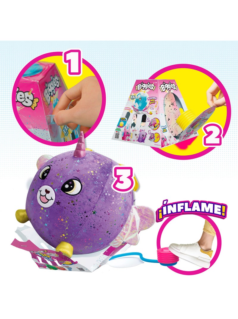 Biggies peluche hinchable xxl perro brillante Malva lila - Kiabi