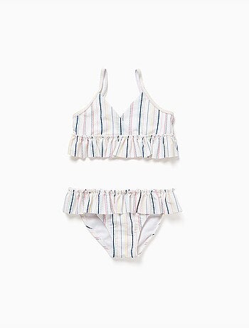Bikini a rayas étnicas y volantes B&S