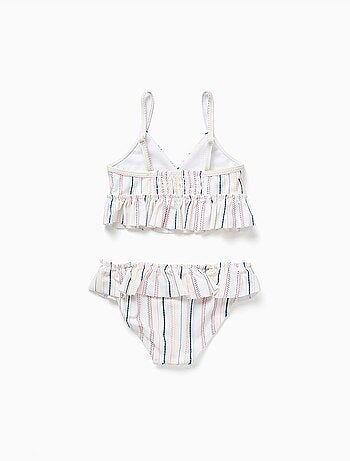 Bikini a rayas étnicas y volantes B&S