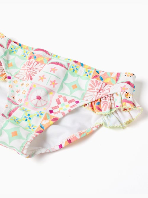 Bikini con estampado de azulejos y volantes - Kiabi Bikini con estampado de azulejos y volantes - Kiabi