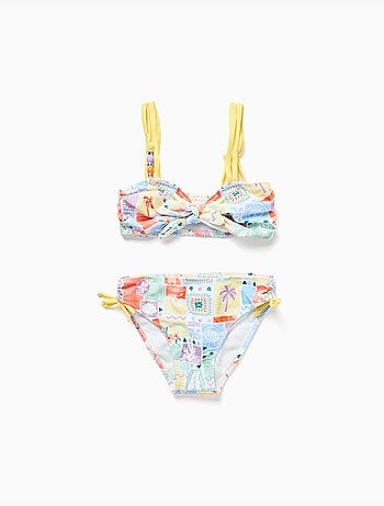 Bikini con estampado y cuentas