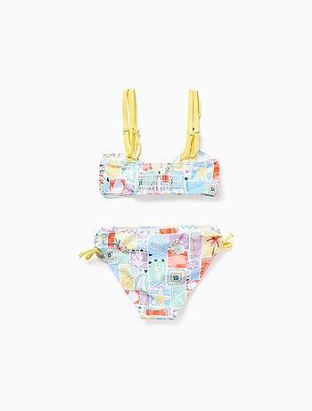 Bikini con estampado y cuentas