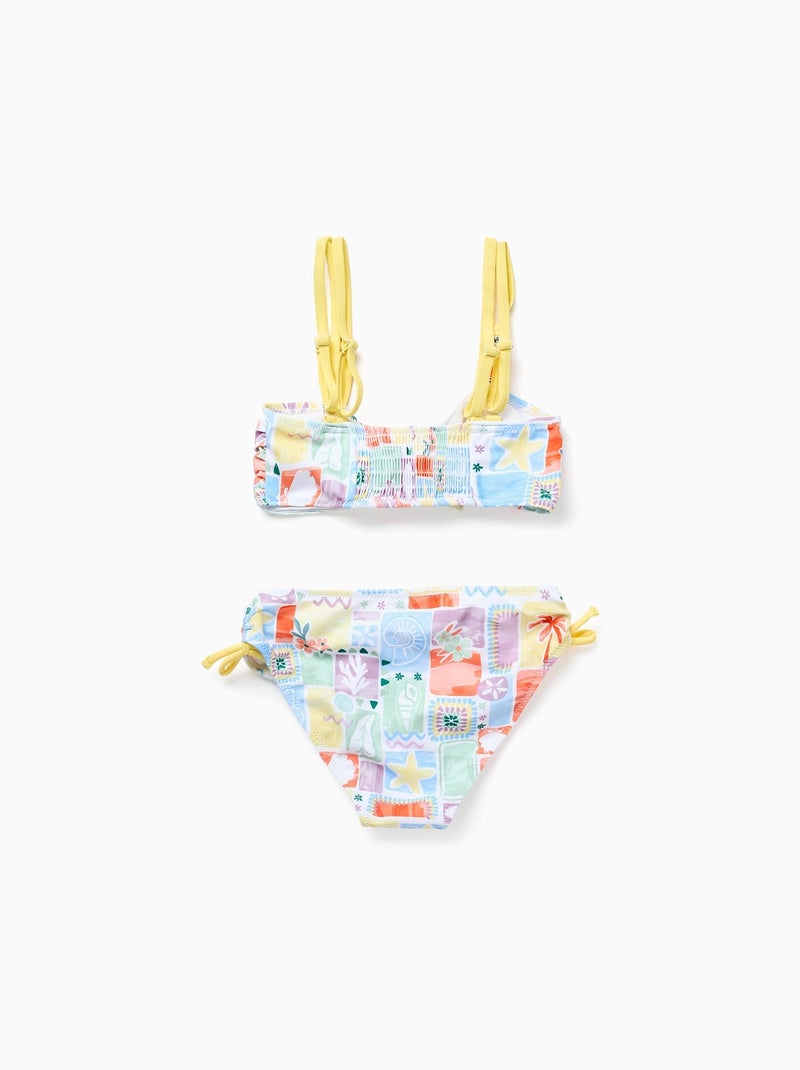 Bikini con estampado y cuentas Blanco - Kiabi