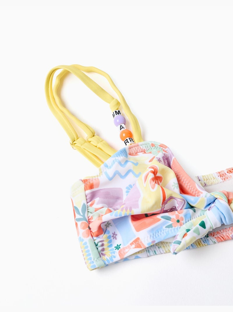 Bikini con estampado y cuentas Blanco - Kiabi