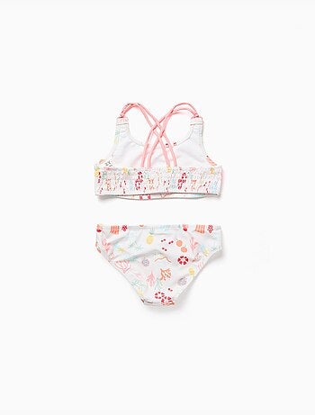 Bikini con motivo de playa y forro