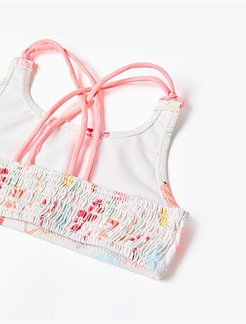 Bikini con motivo de playa y forro
