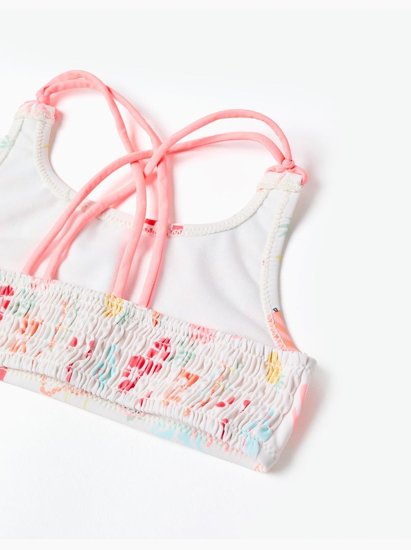 Bikini con motivo de playa y forro Blanco - Kiabi