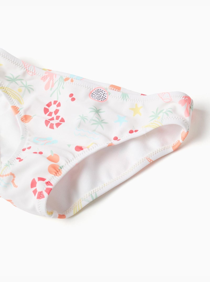 Bikini con motivo de playa y forro Blanco - Kiabi