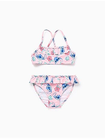 Bikini con motivo de Stitch y volantes