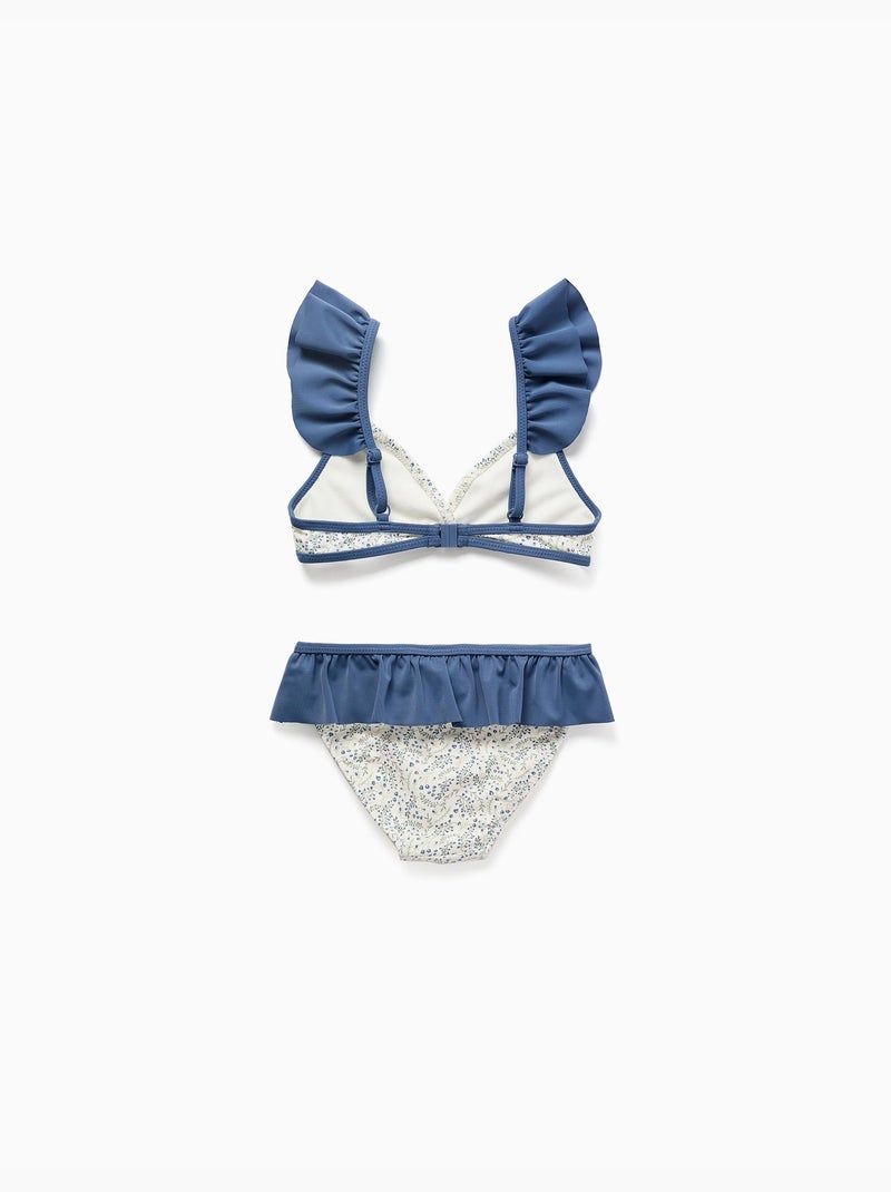 Bikini con motivo floral y volantes You&Me Beige claro - Kiabi