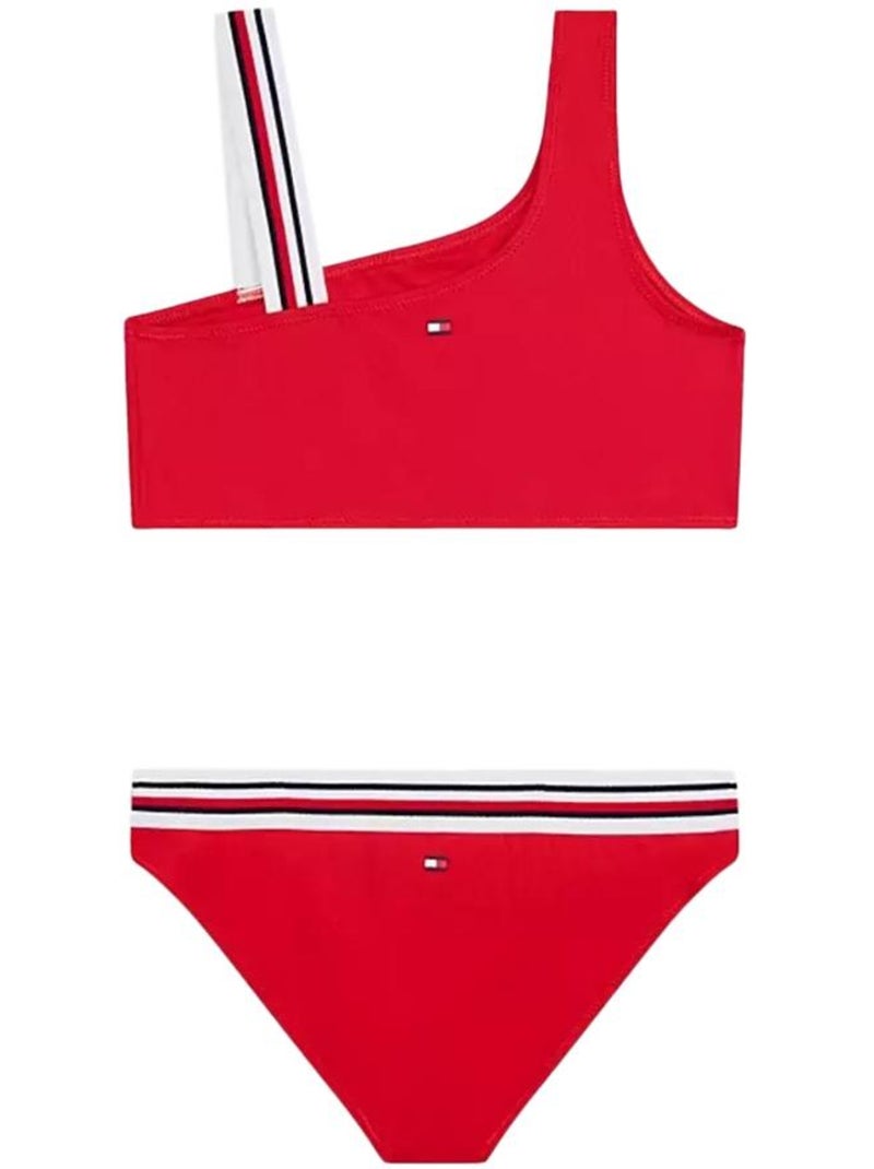 Bikini de niña Tommy Hilfiger de un hombro Rojo - Kiabi
