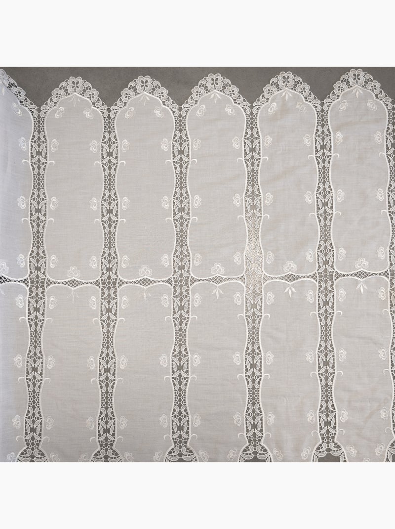Biombo calado con macramé floral Blanco - Kiabi