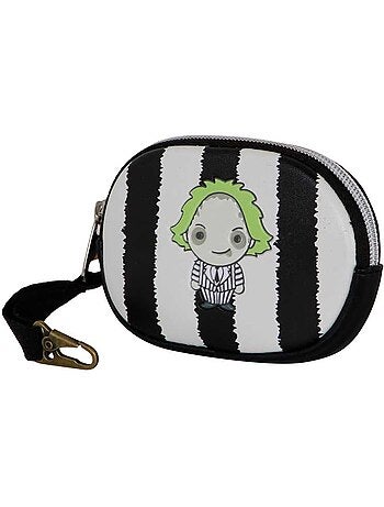 Bitelchús / beetlejuice stripes monedero pill, blanco
