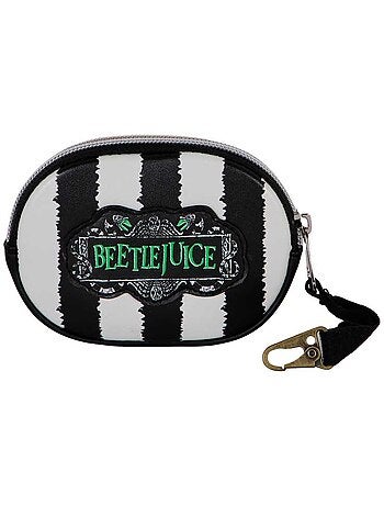 Bitelchús / beetlejuice stripes monedero pill, blanco