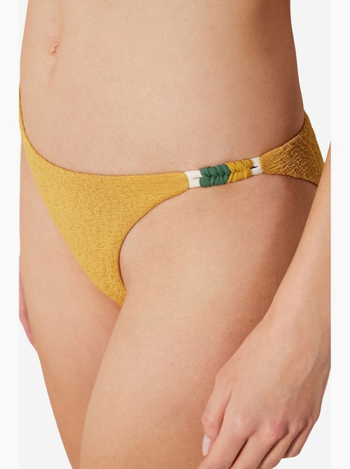 Blanca braga de bikini con lateral texturizado y macramé penti - Kiabi Blanca braga de bikini con lateral texturizado y macramé penti - Kiabi