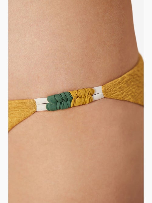 Blanca braga de bikini con lateral texturizado y macramé penti - Kiabi Blanca braga de bikini con lateral texturizado y macramé penti - Kiabi