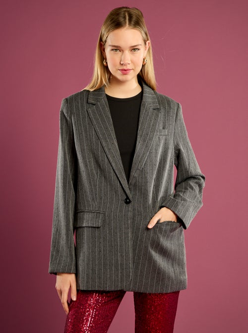 Blazer a rayas con strass - Kiabi