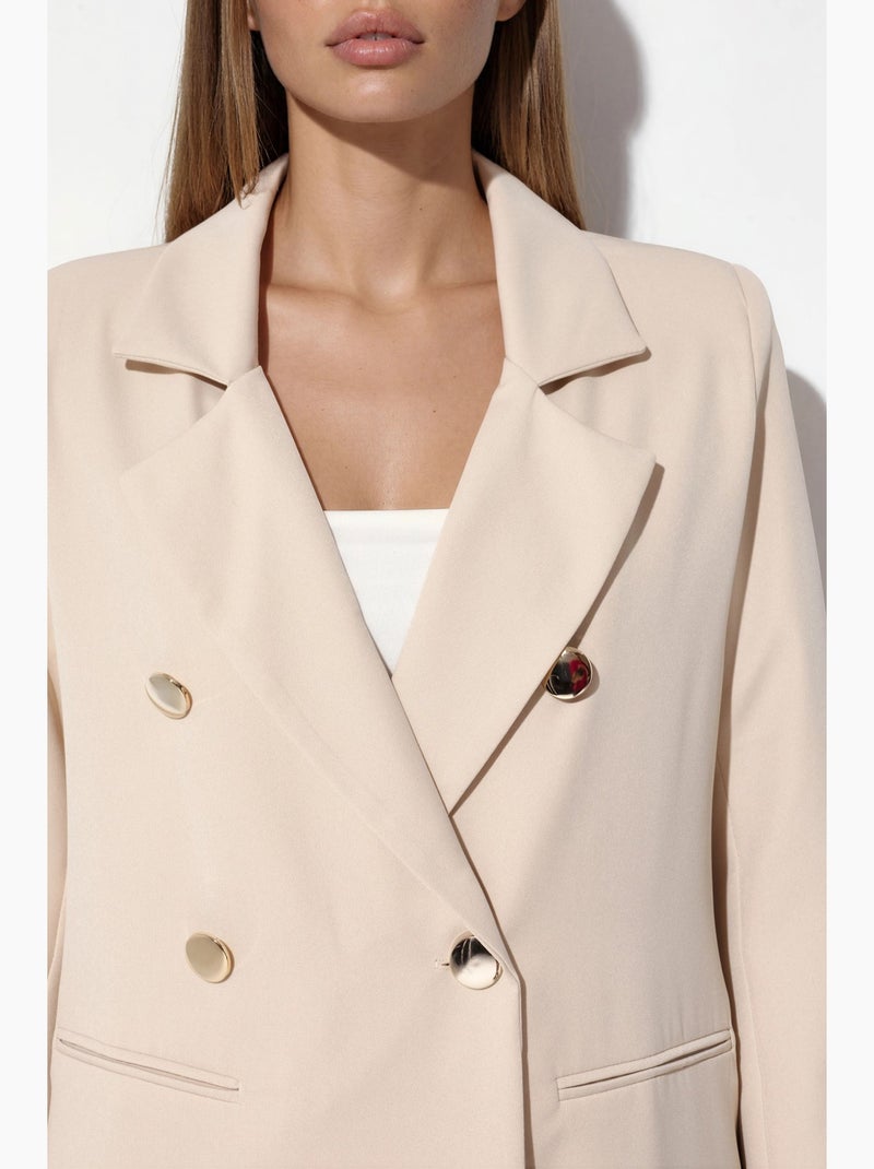 Blazer clásico de doble botonadura bdart Crema - Kiabi