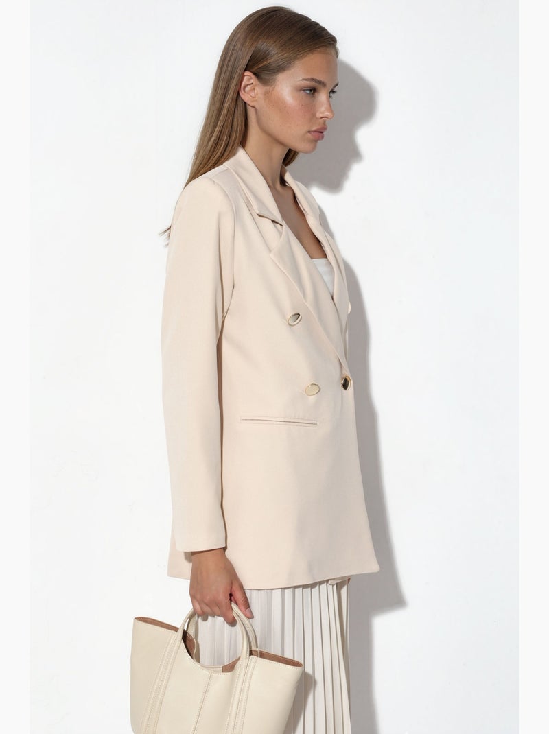 Blazer clásico de doble botonadura bdart Crema - Kiabi