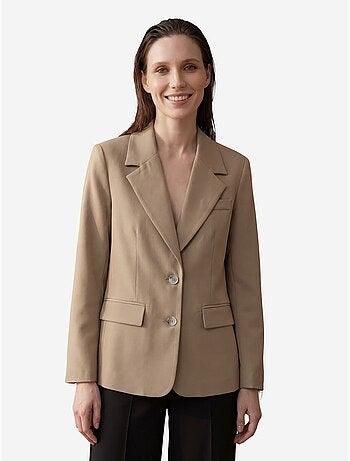 Blazer con cuello chal y cierre de botones my fashion