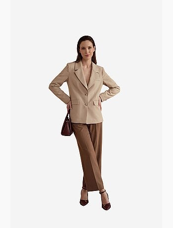 Blazer con cuello chal y cierre de botones my fashion