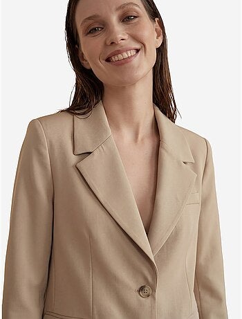 Blazer con cuello chal y cierre de botones my fashion
