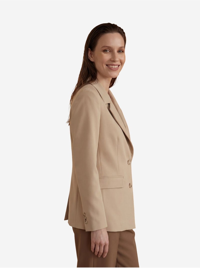 Blazer con cuello chal y cierre de botones my fashion Beige natural - Kiabi