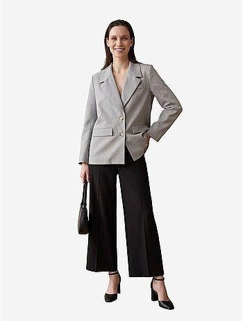 Blazer con cuello chal y cierre de botones my fashion