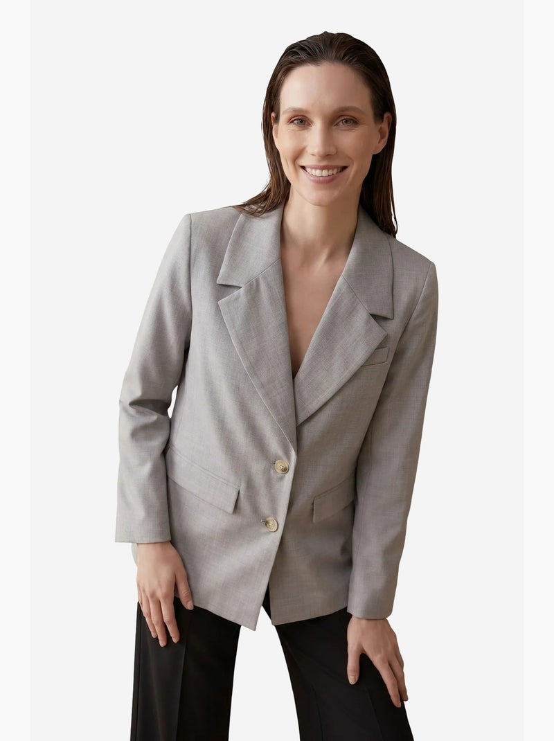 Blazer con cuello chal y cierre de botones my fashion Gris claro - Kiabi