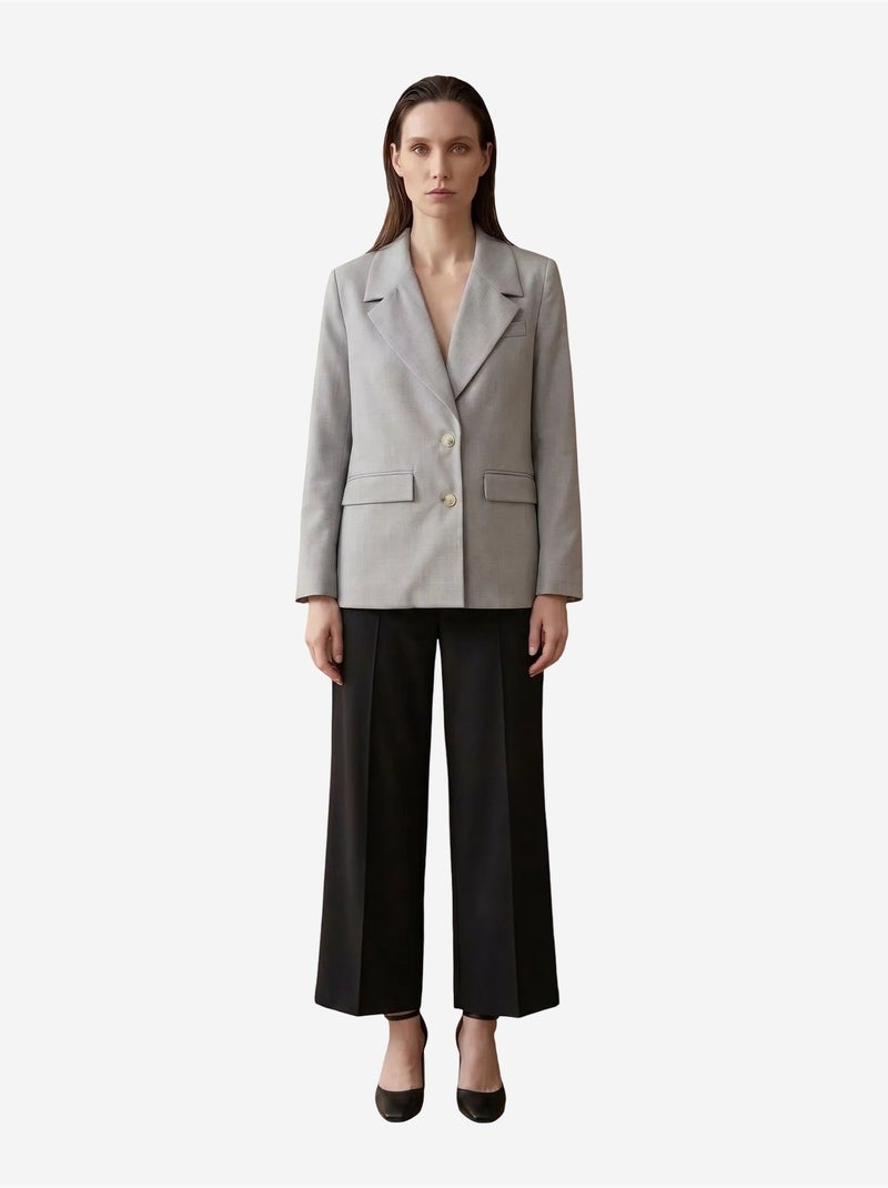 Blazer con cuello chal y cierre de botones my fashion Gris claro - Kiabi