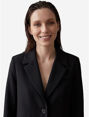 Blazer con cuello chal y cierre de botones my fashion
