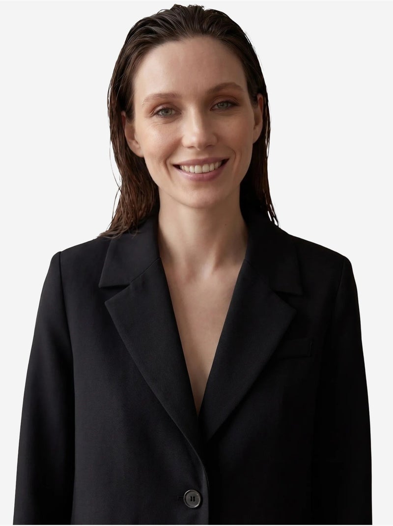 Blazer con cuello chal y cierre de botones my fashion Negro - Kiabi