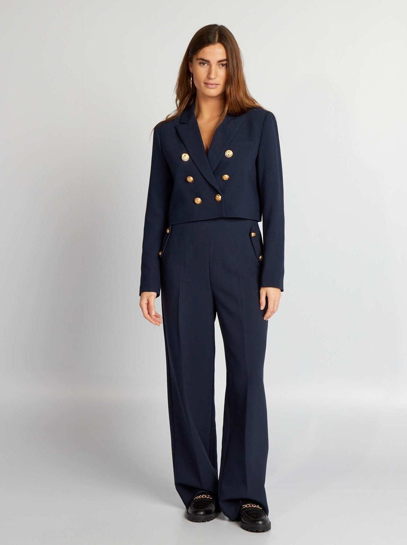 Blazer corta con botones dorados AZUL - Kiabi