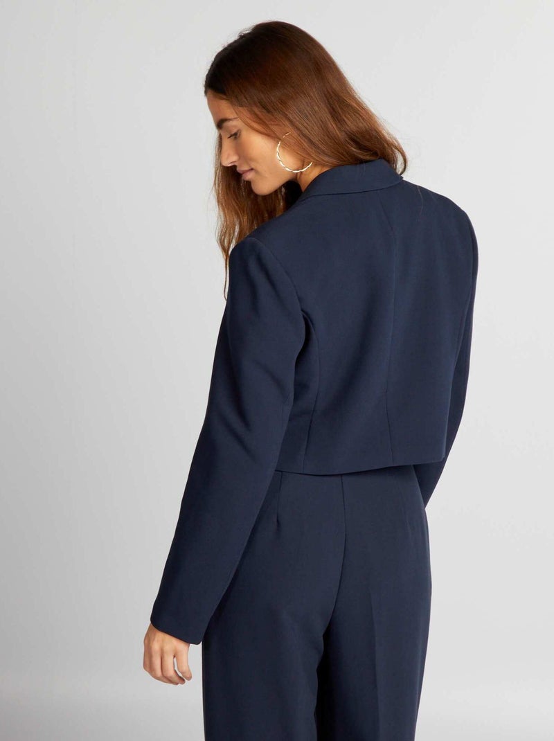 Blazer corta con botones dorados AZUL - Kiabi